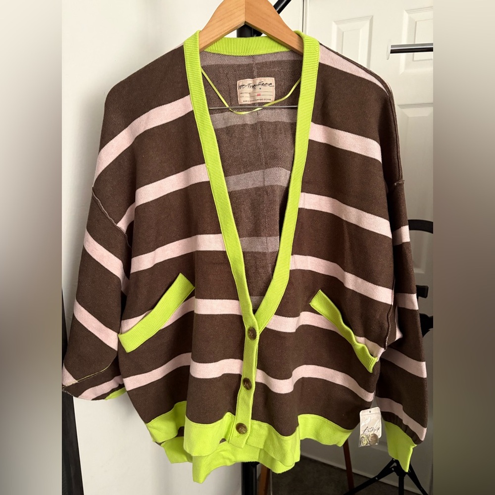 NWT FREE PEOPLE WE THE FREE Manny Cardi Brown MSRP $248 Size XS Oversized - Picture 5 of 8